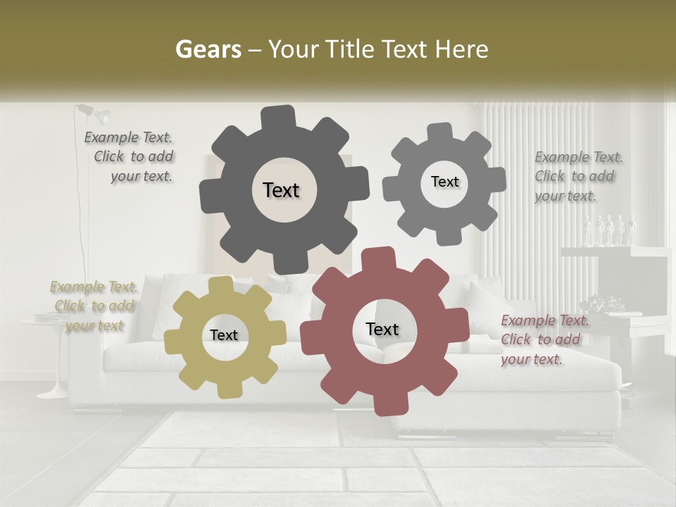 A Living Room With A Couch And A Table PowerPoint Template