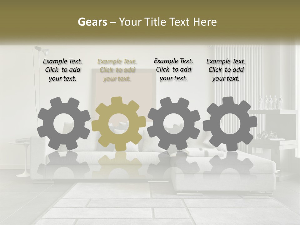 A Living Room With A Couch And A Table PowerPoint Template