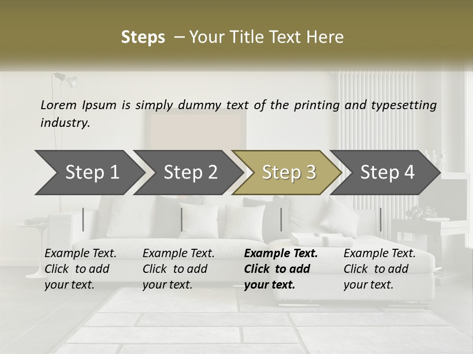 A Living Room With A Couch And A Table PowerPoint Template