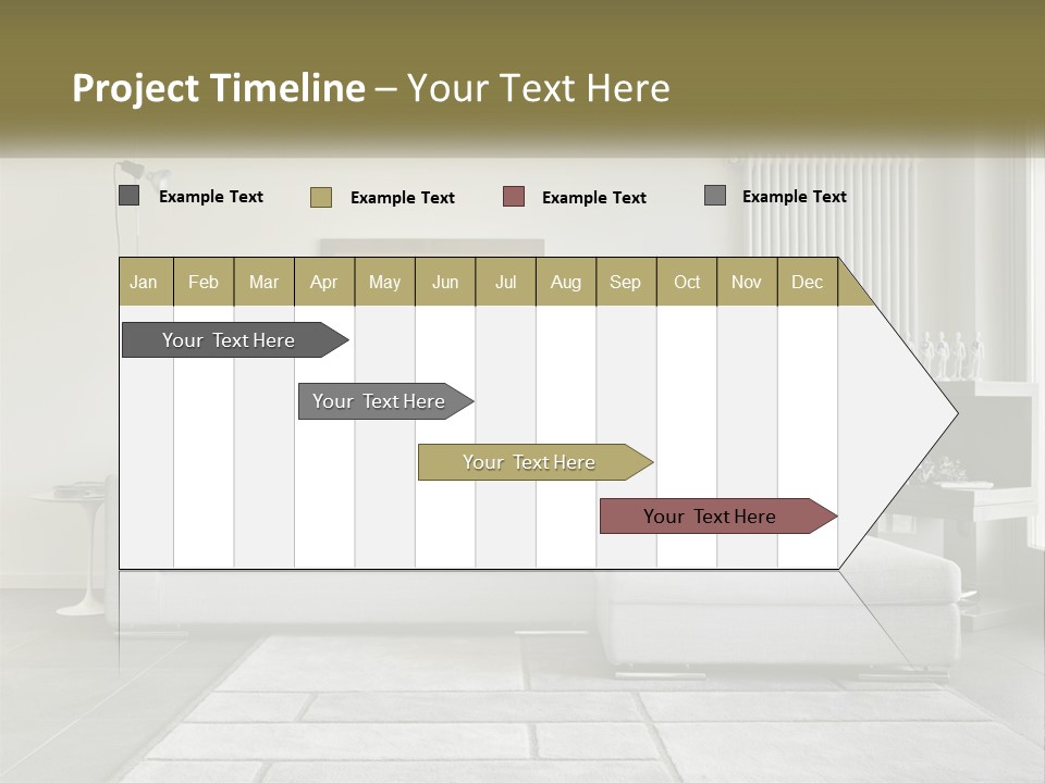 A Living Room With A Couch And A Table PowerPoint Template