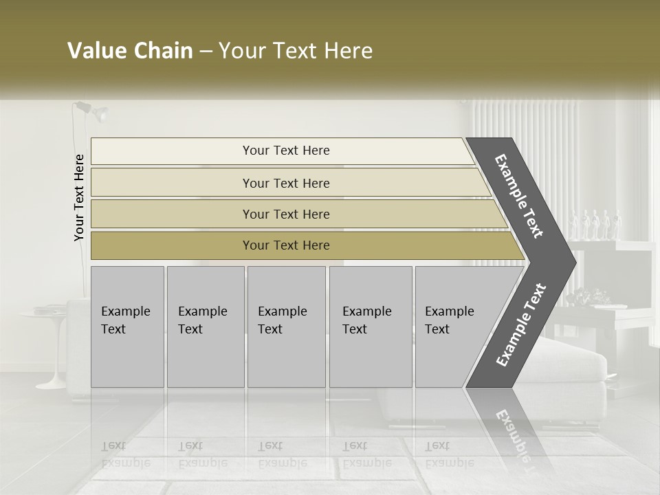 A Living Room With A Couch And A Table PowerPoint Template