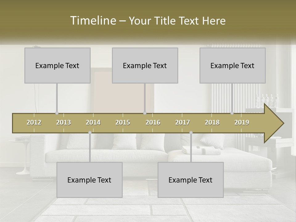 A Living Room With A Couch And A Table PowerPoint Template