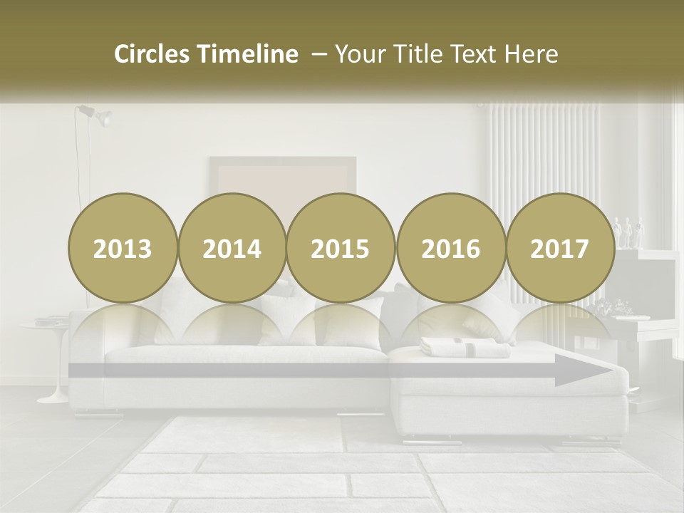 A Living Room With A Couch And A Table PowerPoint Template