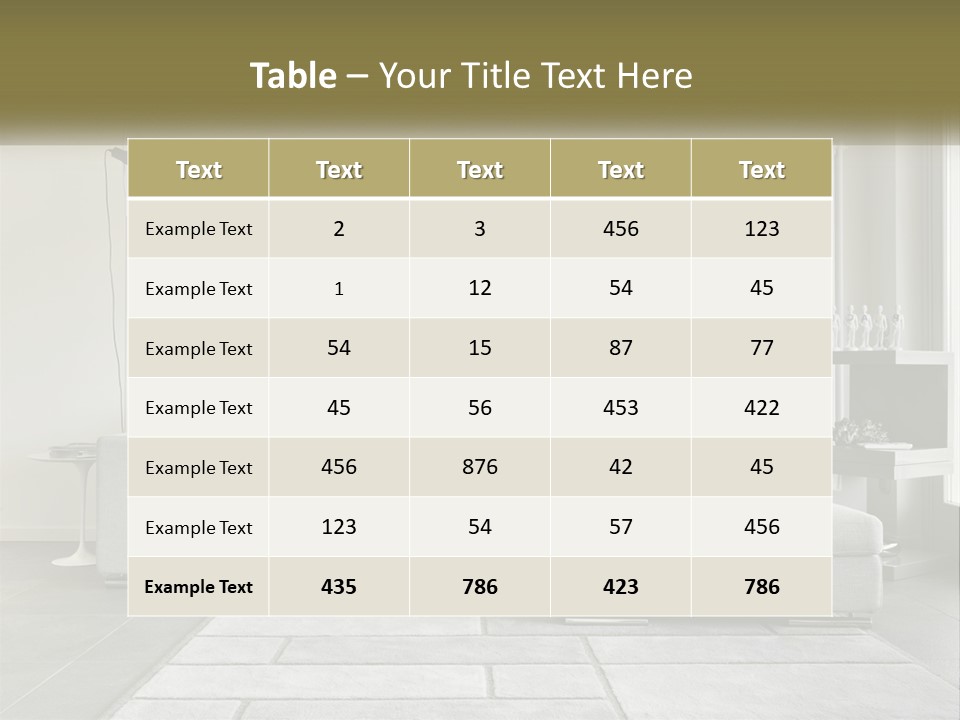 A Living Room With A Couch And A Table PowerPoint Template