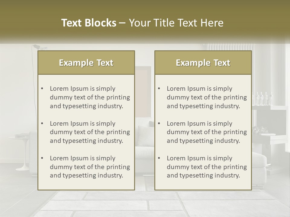 A Living Room With A Couch And A Table PowerPoint Template