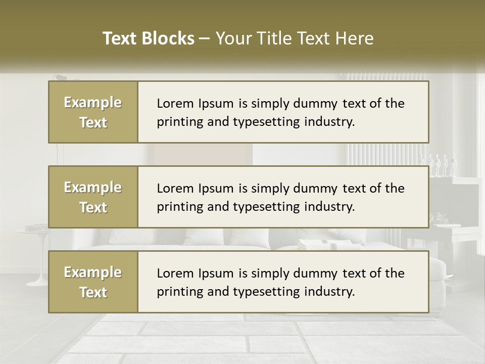 A Living Room With A Couch And A Table PowerPoint Template