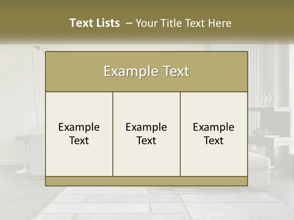 A Living Room With A Couch And A Table PowerPoint Template
