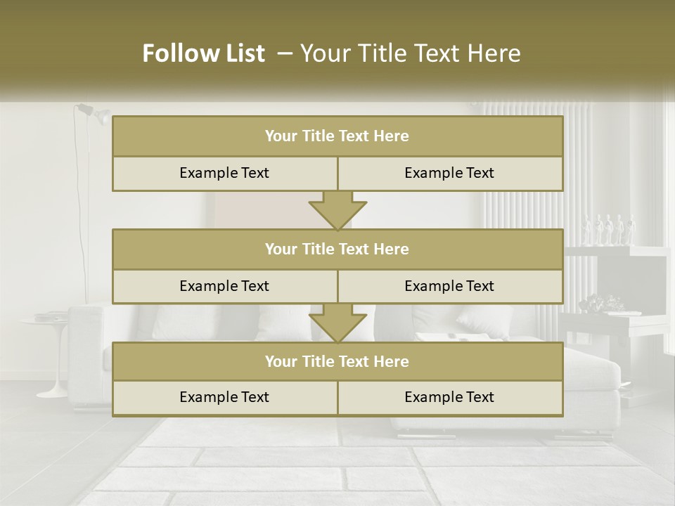A Living Room With A Couch And A Table PowerPoint Template