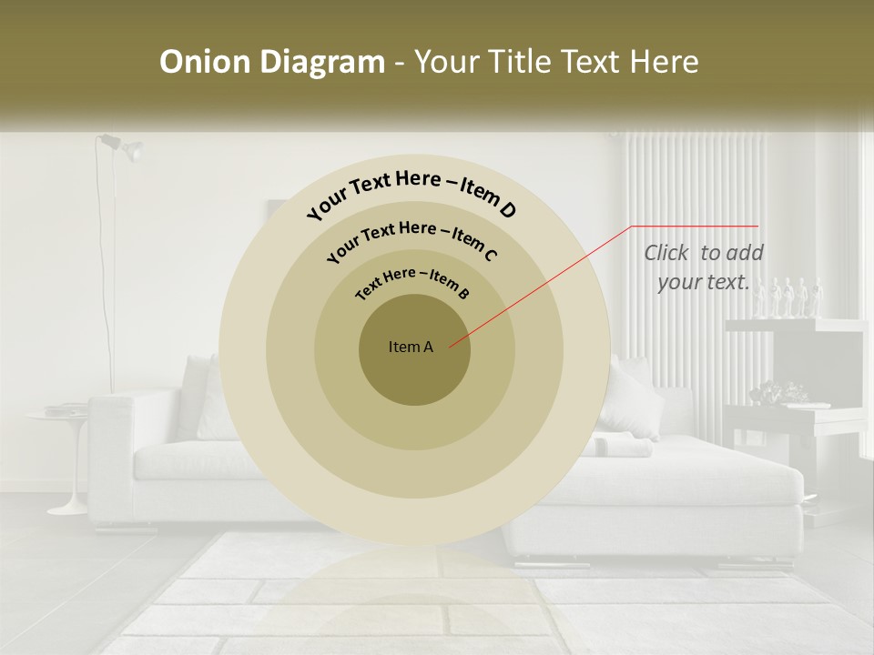 A Living Room With A Couch And A Table PowerPoint Template