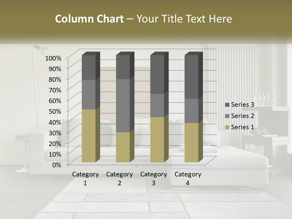 A Living Room With A Couch And A Table PowerPoint Template