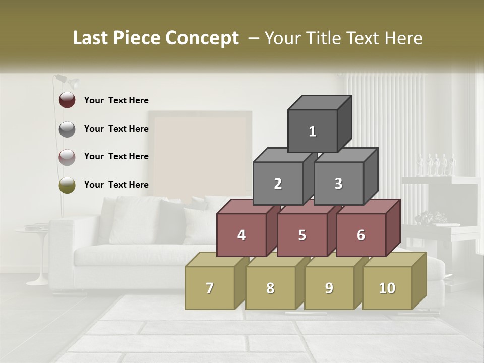 A Living Room With A Couch And A Table PowerPoint Template