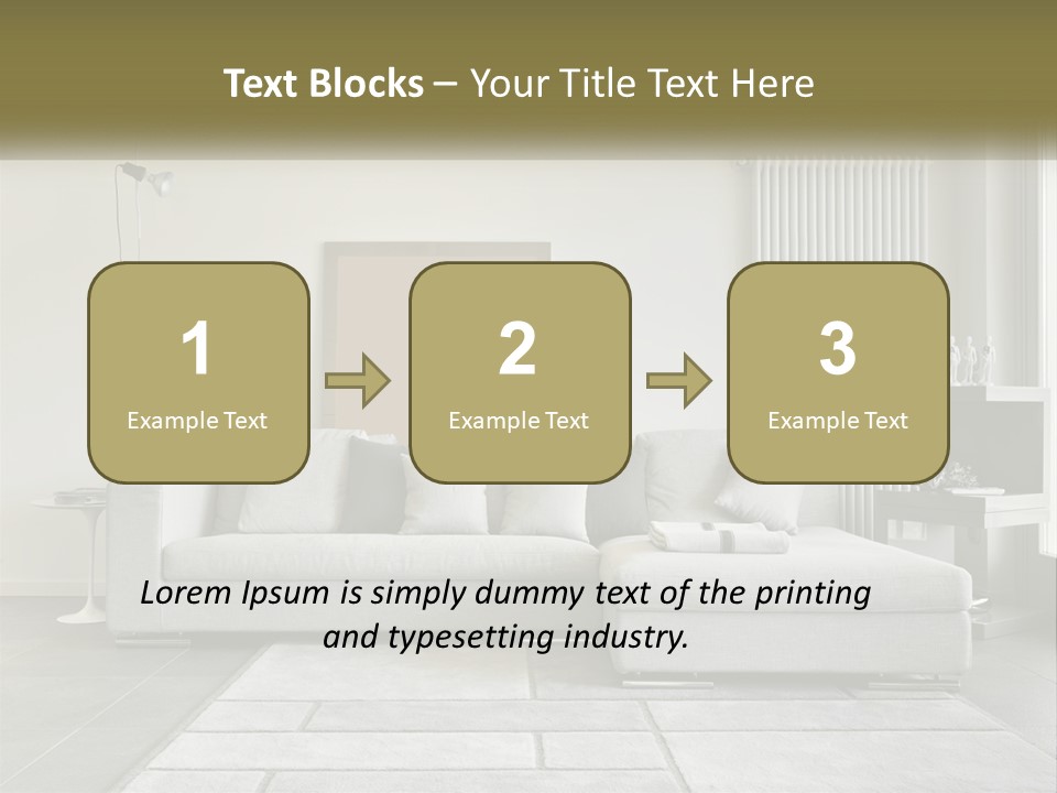 A Living Room With A Couch And A Table PowerPoint Template