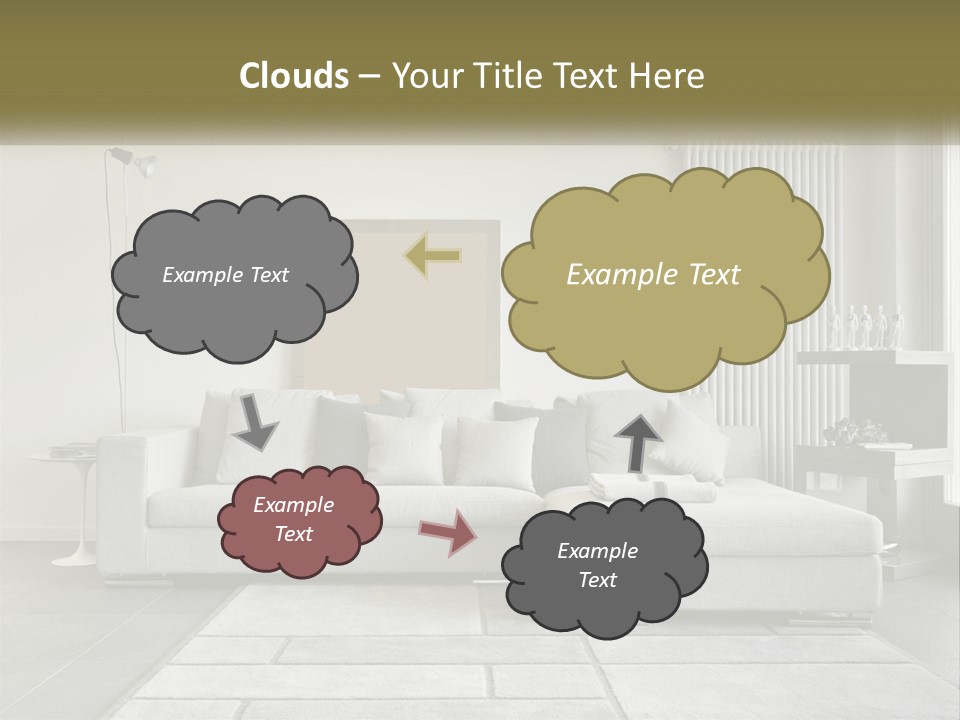 A Living Room With A Couch And A Table PowerPoint Template
