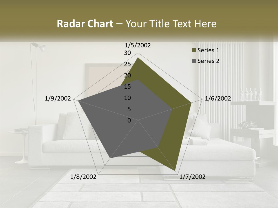 A Living Room With A Couch And A Table PowerPoint Template