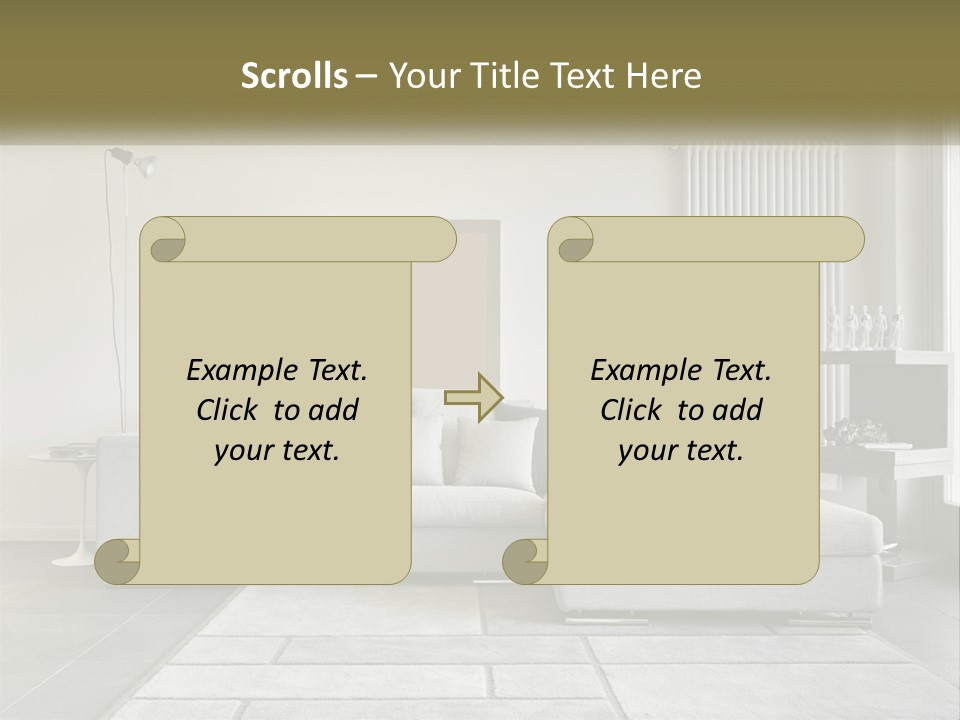 A Living Room With A Couch And A Table PowerPoint Template