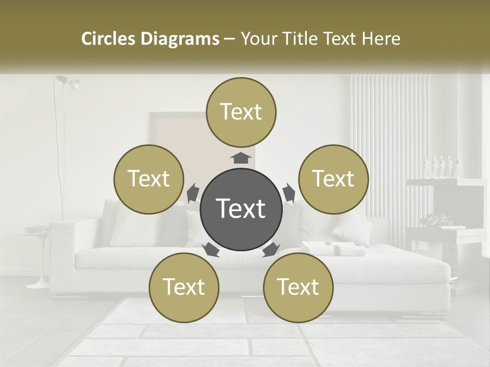 A Living Room With A Couch And A Table PowerPoint Template