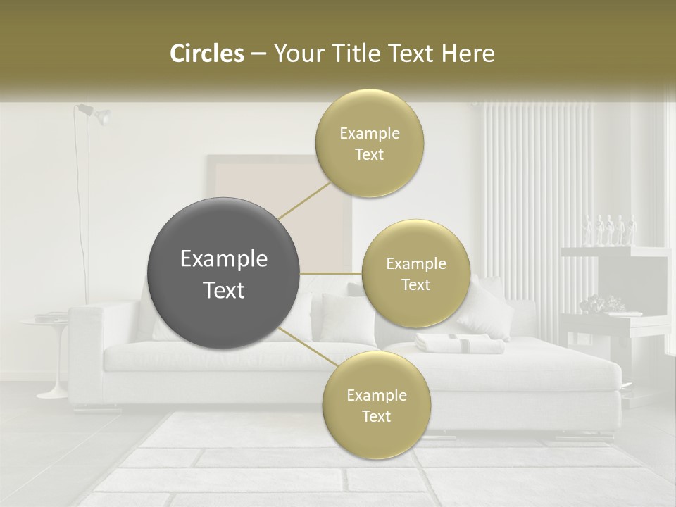 A Living Room With A Couch And A Table PowerPoint Template