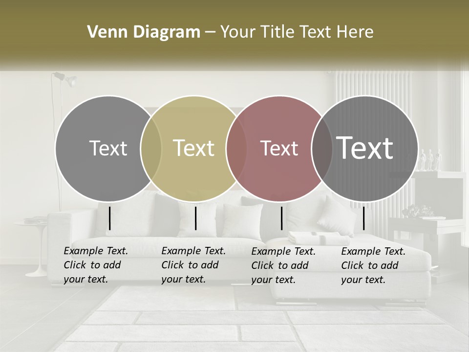 A Living Room With A Couch And A Table PowerPoint Template