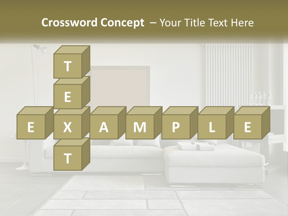 A Living Room With A Couch And A Table PowerPoint Template