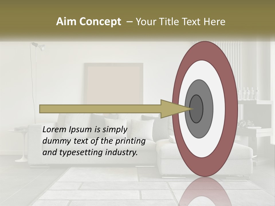 A Living Room With A Couch And A Table PowerPoint Template