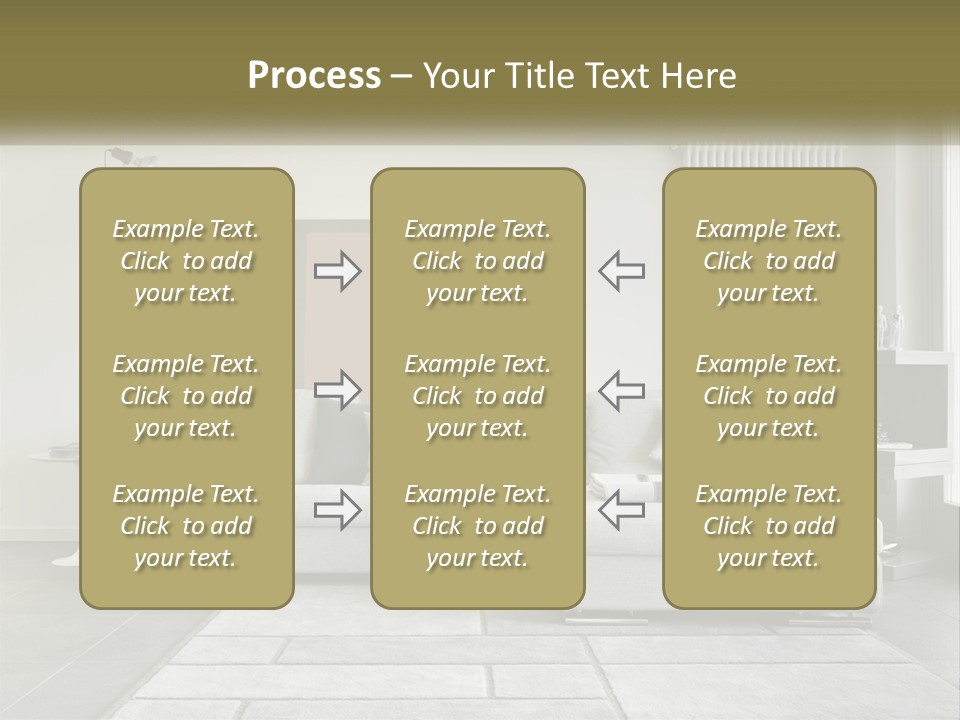 A Living Room With A Couch And A Table PowerPoint Template