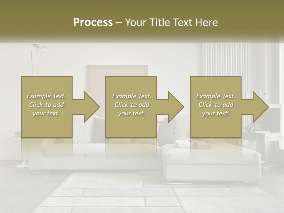 A Living Room With A Couch And A Table PowerPoint Template