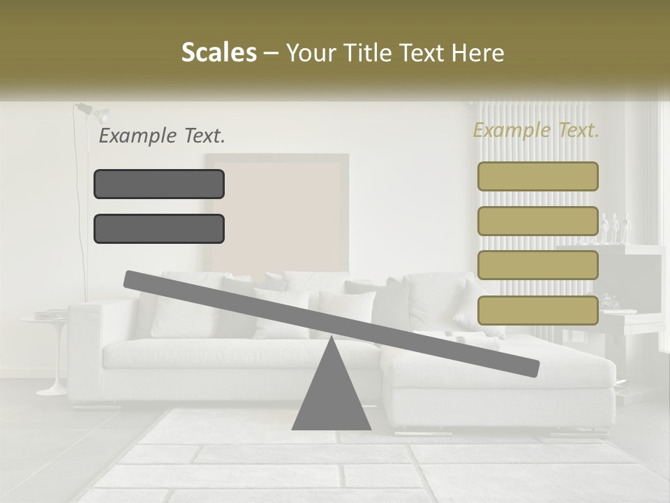 A Living Room With A Couch And A Table PowerPoint Template