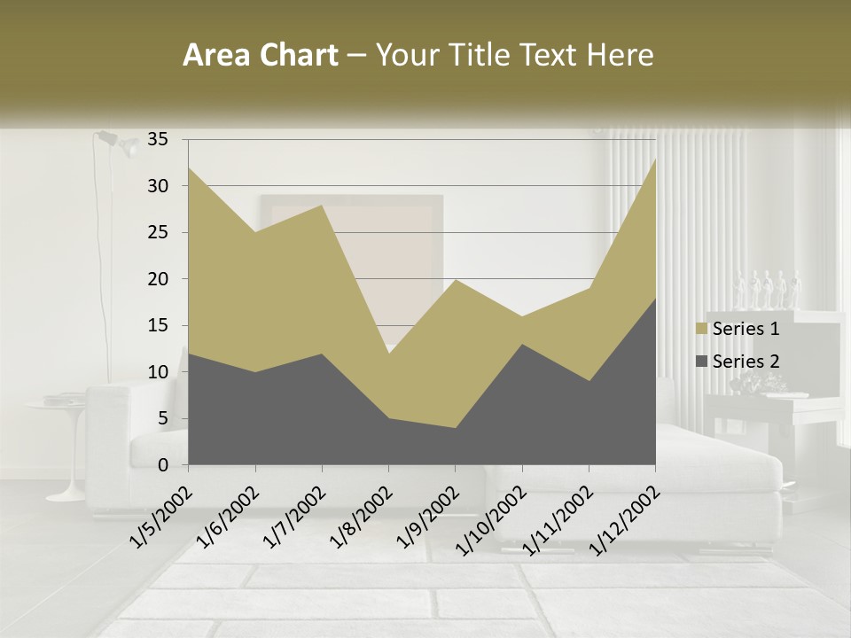 A Living Room With A Couch And A Table PowerPoint Template