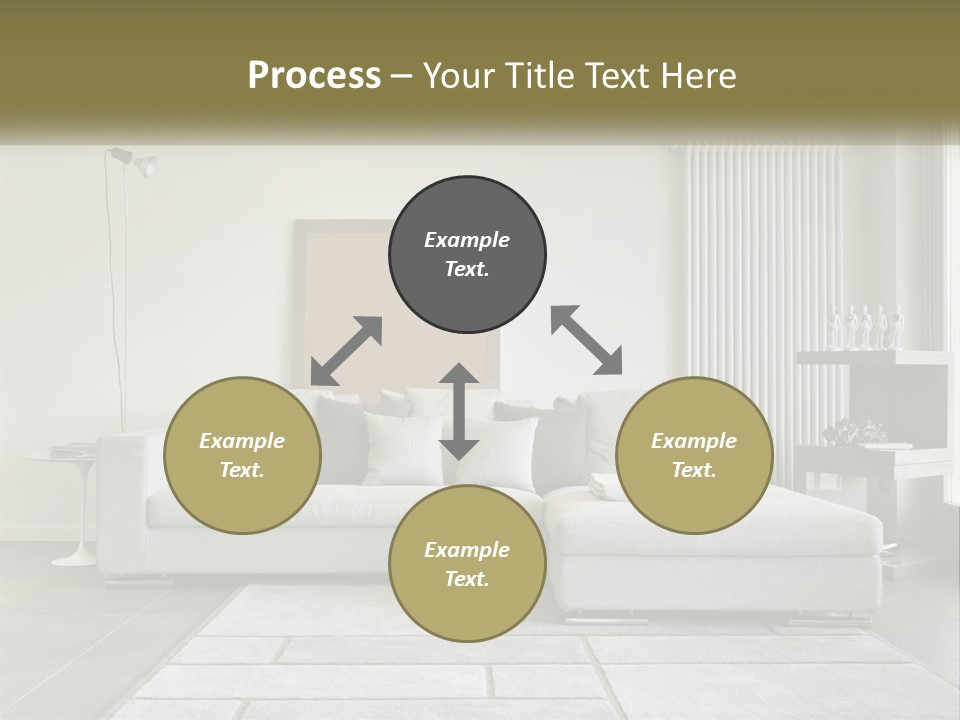 A Living Room With A Couch And A Table PowerPoint Template