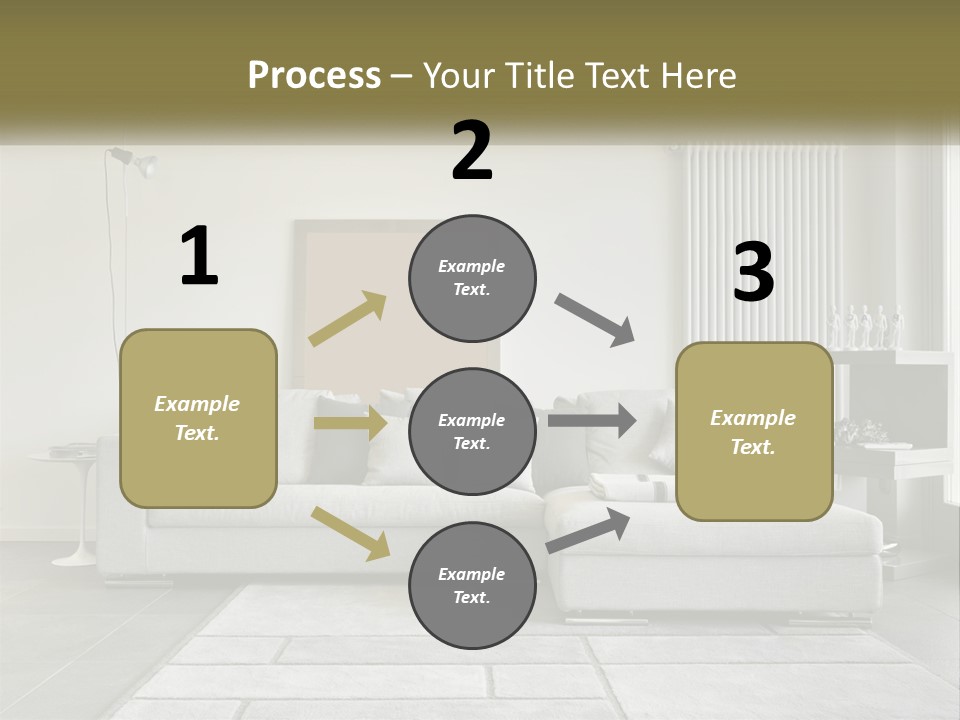 A Living Room With A Couch And A Table PowerPoint Template
