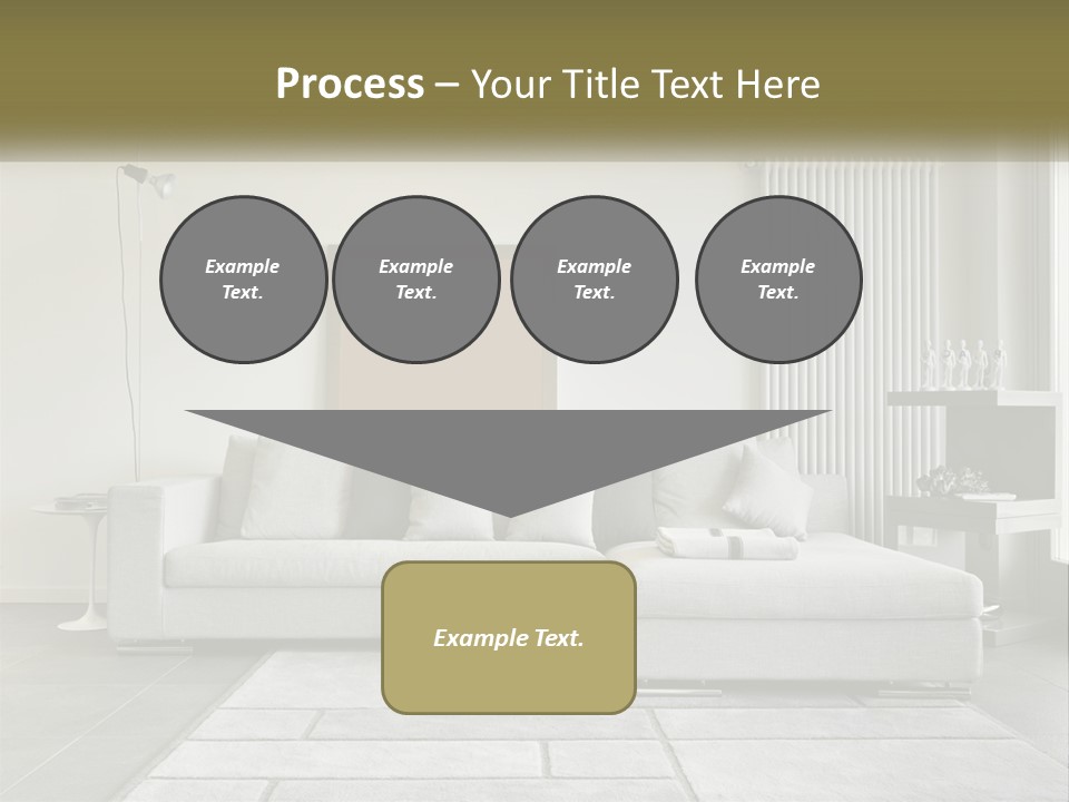 A Living Room With A Couch And A Table PowerPoint Template