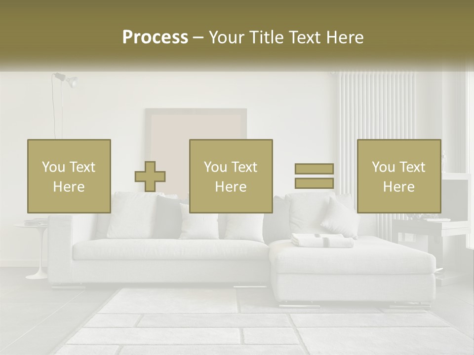 A Living Room With A Couch And A Table PowerPoint Template
