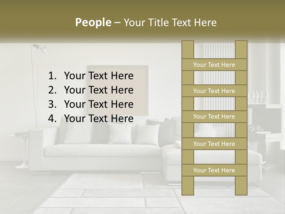 A Living Room With A Couch And A Table PowerPoint Template