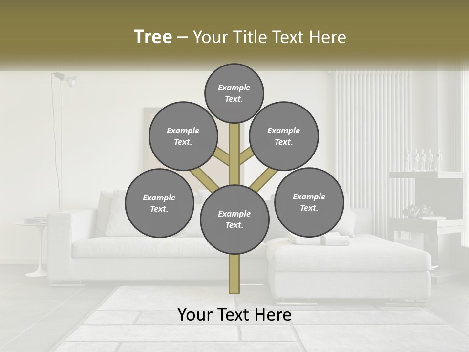 A Living Room With A Couch And A Table PowerPoint Template