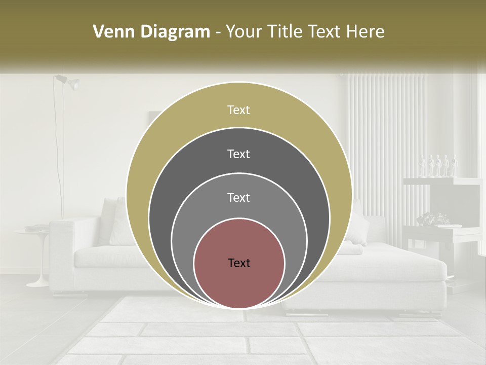 A Living Room With A Couch And A Table PowerPoint Template