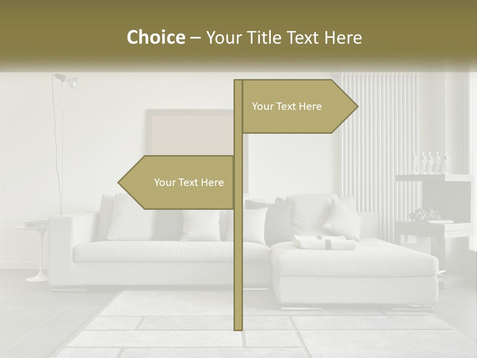 A Living Room With A Couch And A Table PowerPoint Template