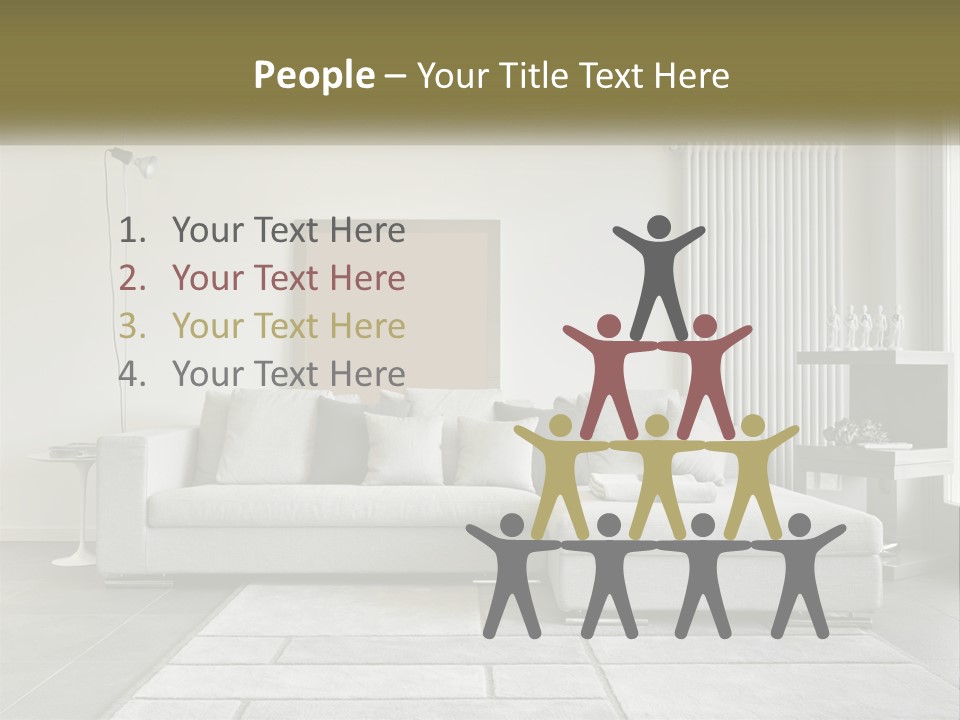 A Living Room With A Couch And A Table PowerPoint Template