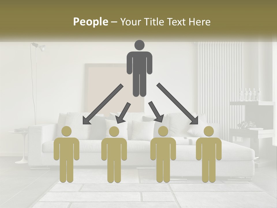 A Living Room With A Couch And A Table PowerPoint Template