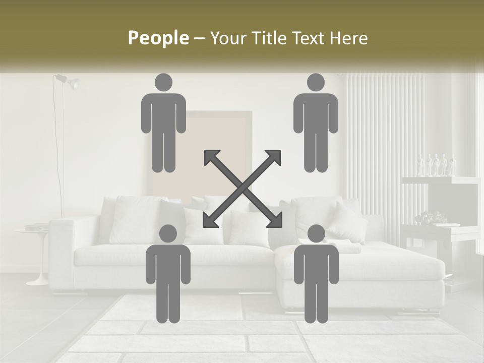 A Living Room With A Couch And A Table PowerPoint Template