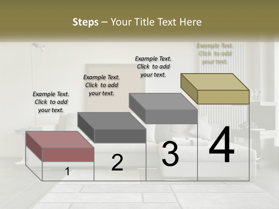 A Living Room With A Couch And A Table PowerPoint Template