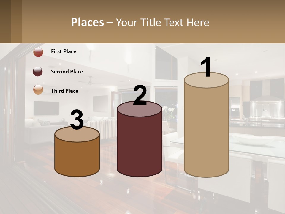 A Large Open Concept Living Room And Dining Room PowerPoint Template