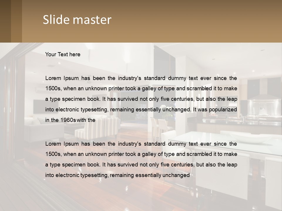 A Large Open Concept Living Room And Dining Room PowerPoint Template