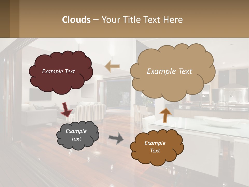 A Large Open Concept Living Room And Dining Room PowerPoint Template