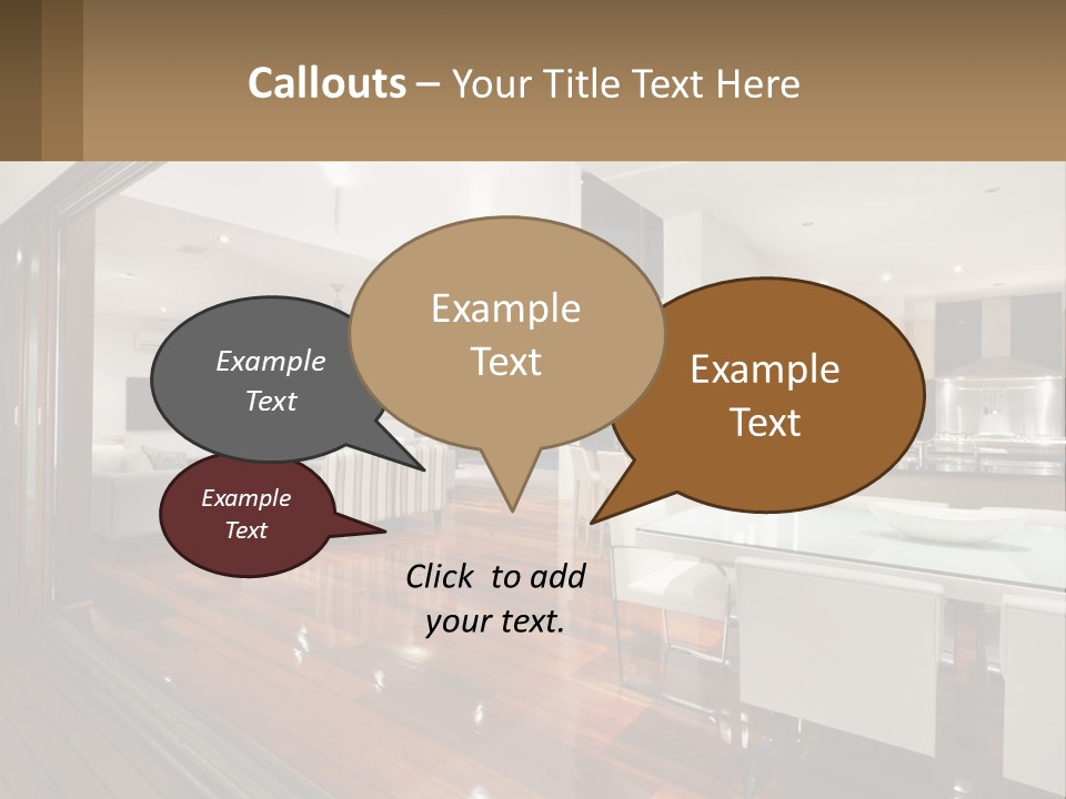 A Large Open Concept Living Room And Dining Room PowerPoint Template