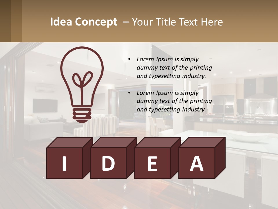 A Large Open Concept Living Room And Dining Room PowerPoint Template