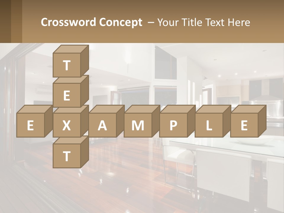 A Large Open Concept Living Room And Dining Room PowerPoint Template