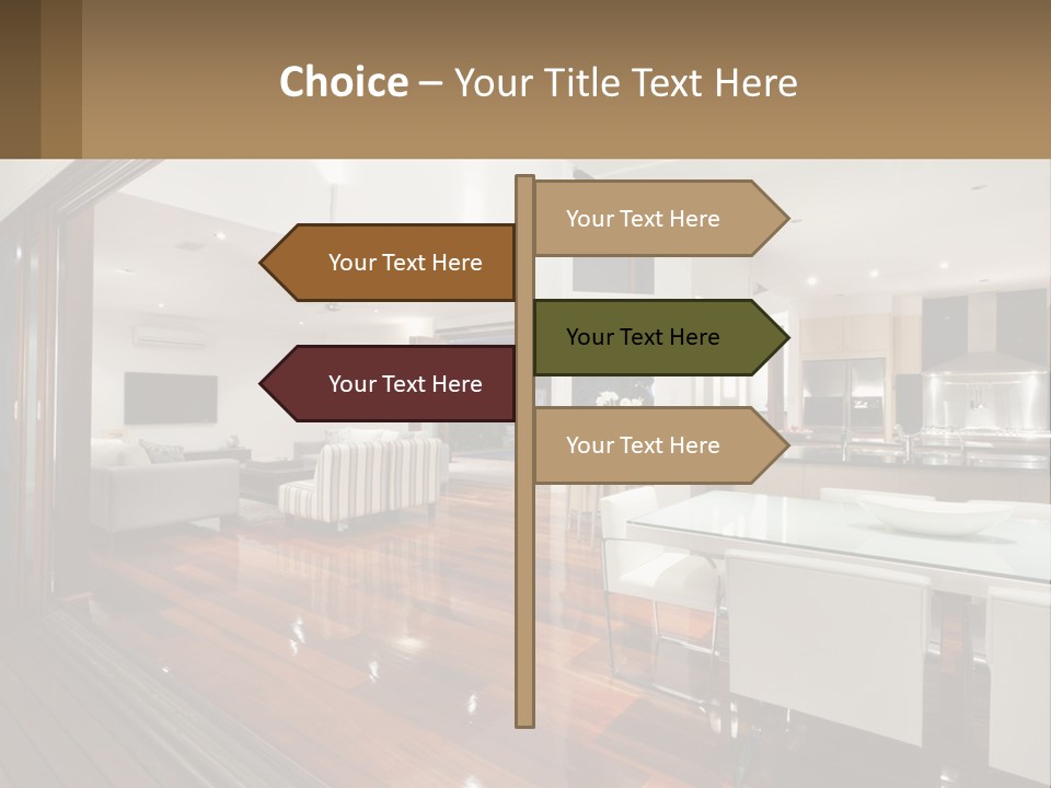 A Large Open Concept Living Room And Dining Room PowerPoint Template