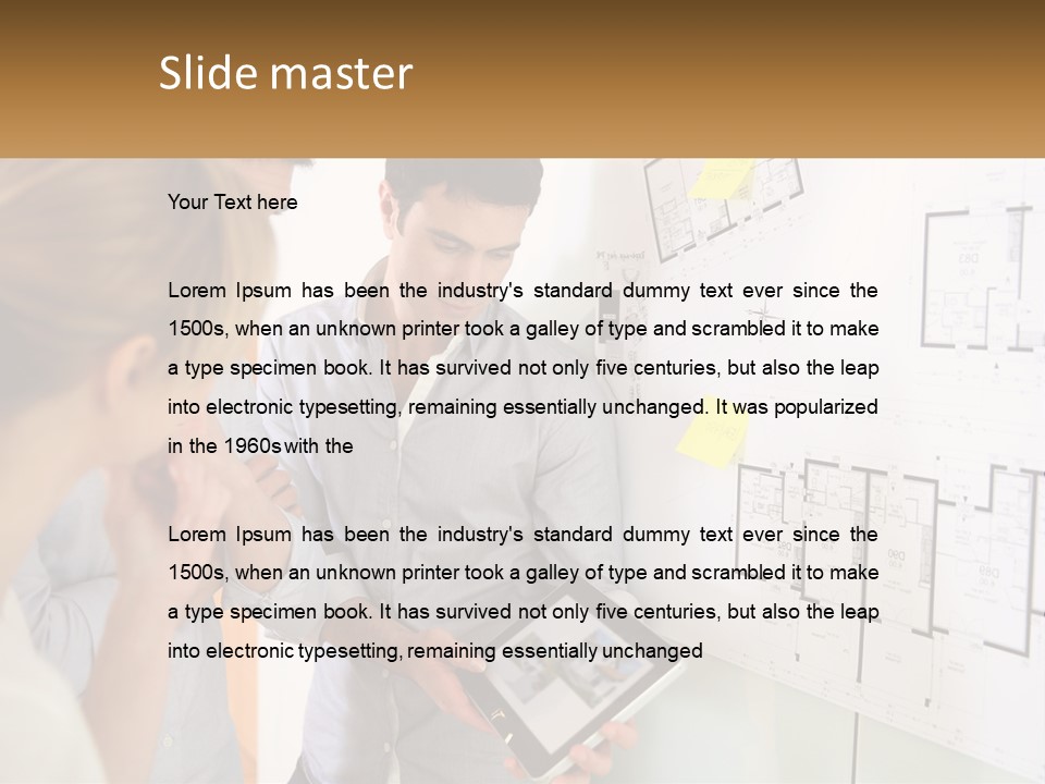 A Man And Woman Looking At A Tablet Screen PowerPoint Template