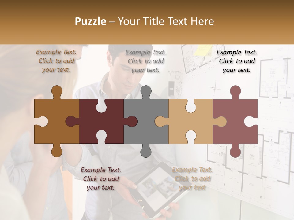 A Man And Woman Looking At A Tablet Screen PowerPoint Template