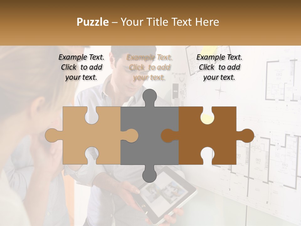 A Man And Woman Looking At A Tablet Screen PowerPoint Template